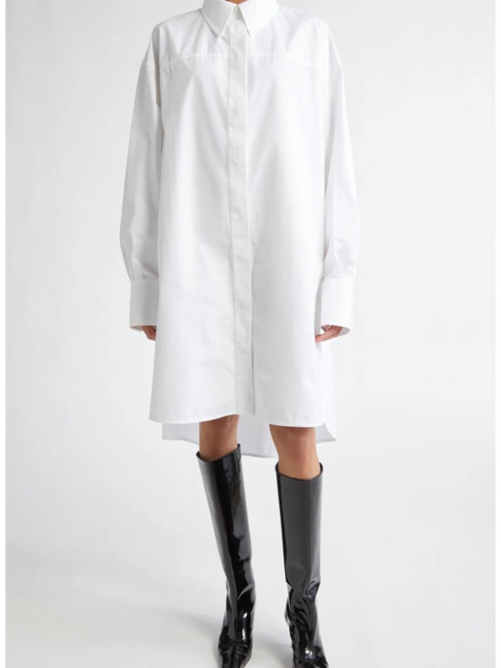 Jil Sander White Oversized Button-Front Dress Shirt